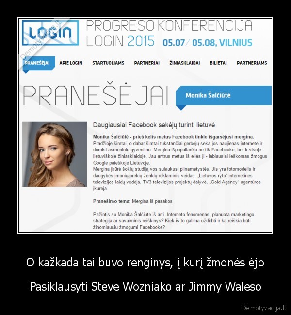 monika, salciute,login, konferencija