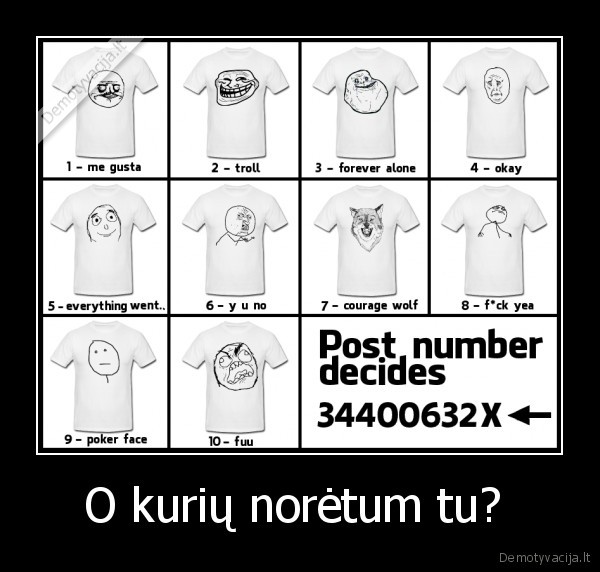 O kurių norėtum tu? 