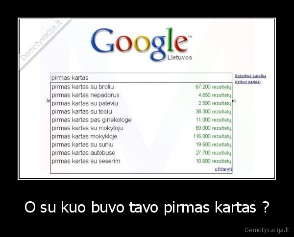 O su kuo buvo tavo pirmas kartas ?