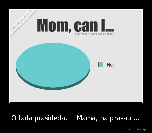 O tada prasideda.  - Mama, na prasau....