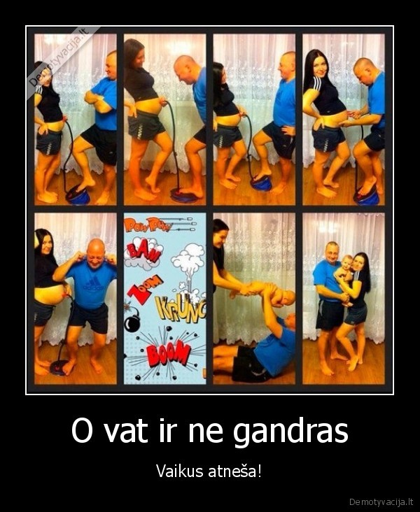 gandras,vaikai,pompa