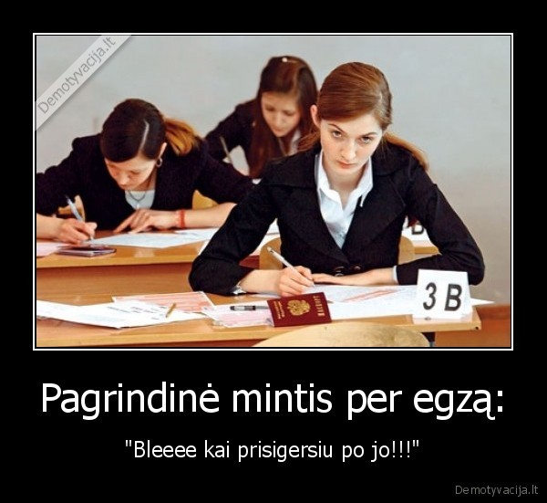 Pagrindinė mintis per egzą: