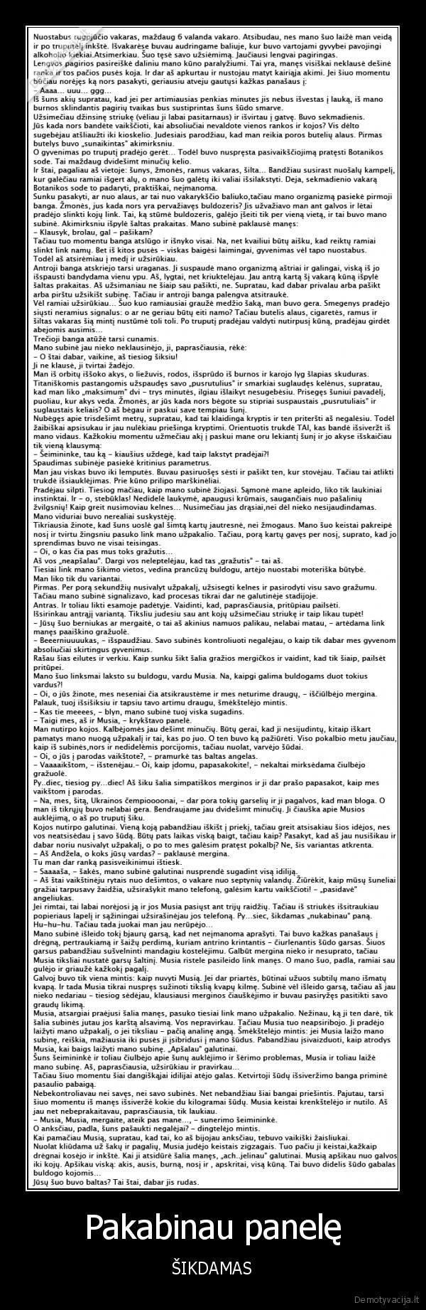 Pakabinau panelę