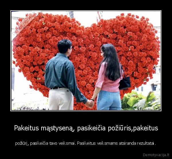 Pakeitus mąstyseną, pasikeičia požiūris,pakeitus