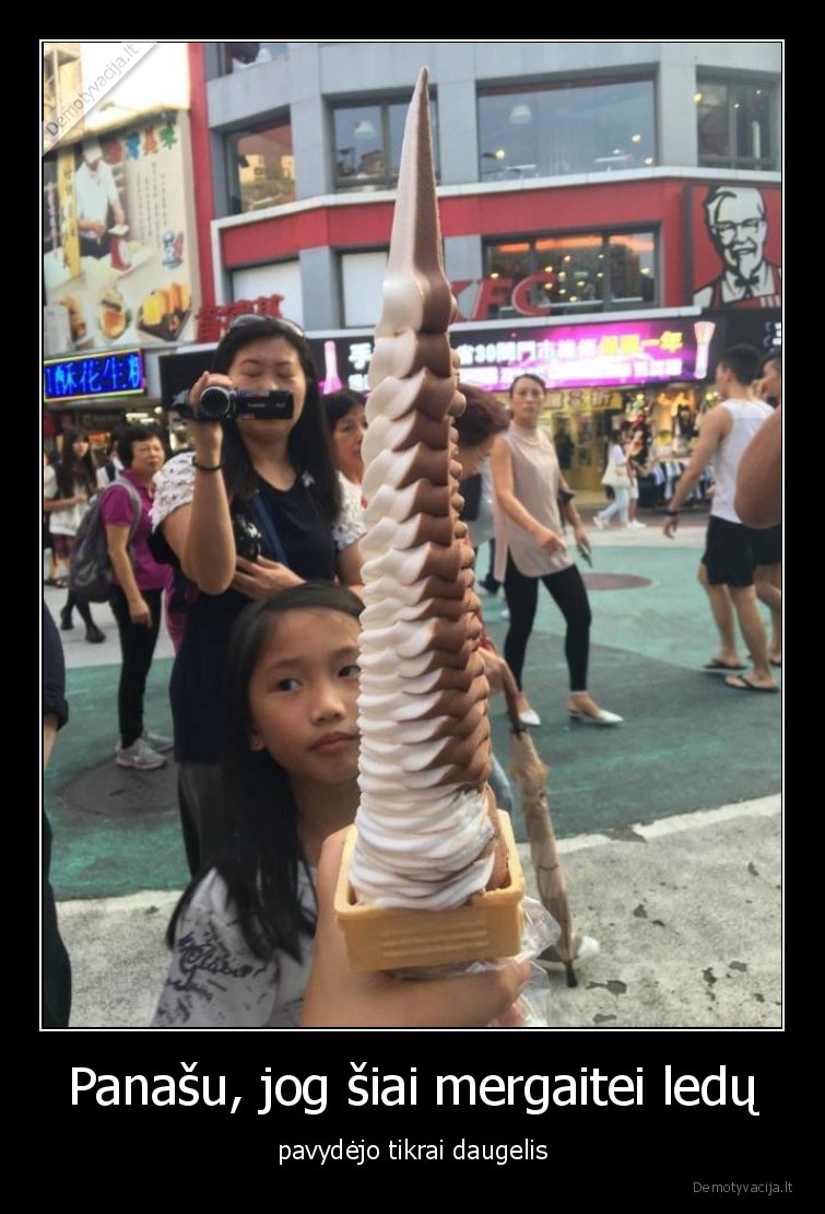 ledai,mergaitei,pavydejo,didele, porcija,saldumynai,maistas