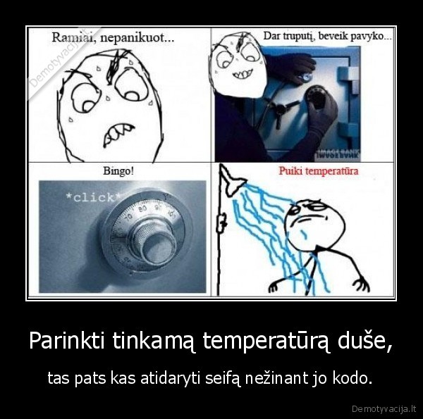 Parinkti tinkamą temperatūrą duše,