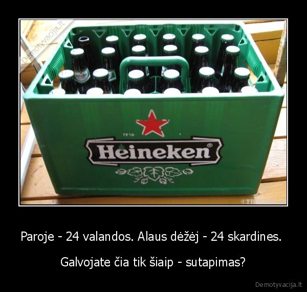 Paroje - 24 valandos. Alaus dėžėj - 24 skardines. 