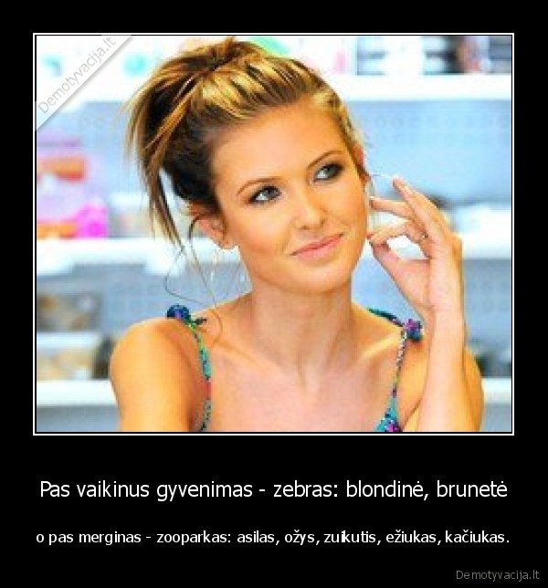 Pas vaikinus gyvenimas - zebras: blondinė, brunetė