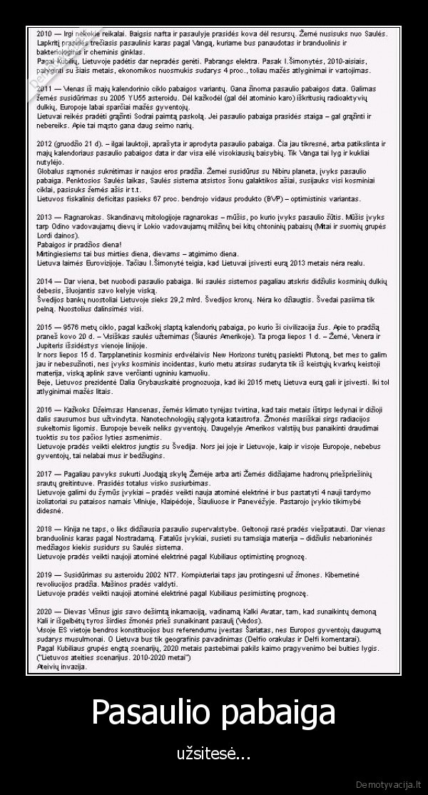 pasaulio,pabaiga,uzsitese