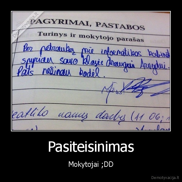 pasiteisinimas, mokytojai