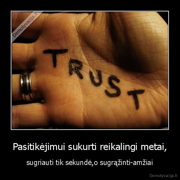 Pasitikėjimui sukurti reikalingi metai,