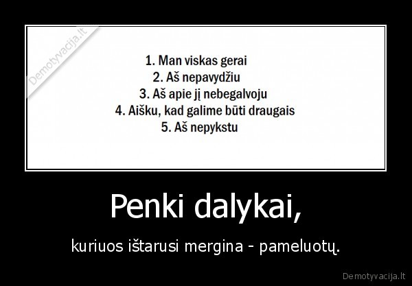 Penki dalykai,