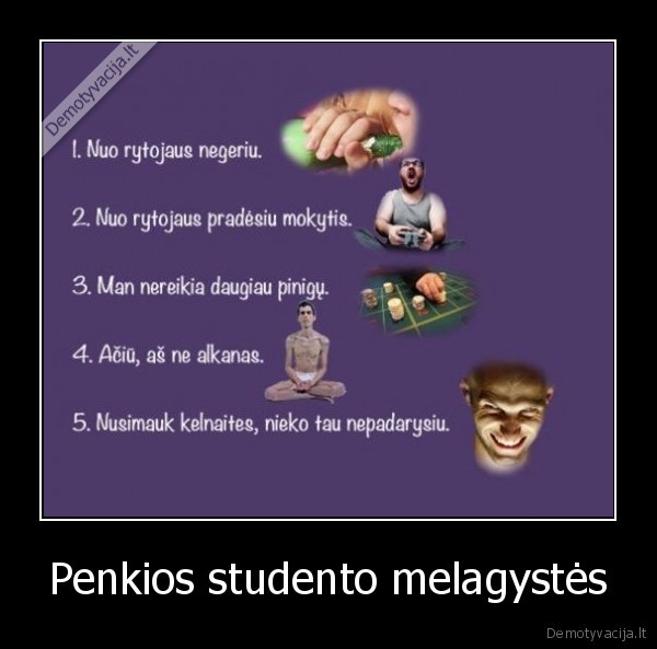Penkios studento melagystės