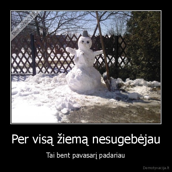 Per visą žiemą nesugebėjau