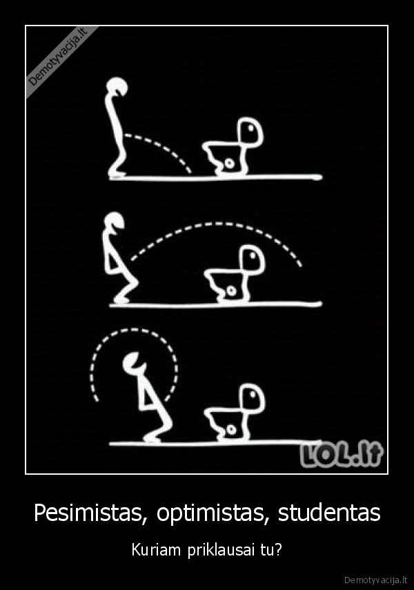Pesimistas, optimistas, studentas