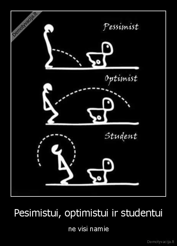 Pesimistui, optimistui ir studentui