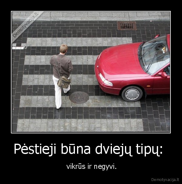 Pėstieji būna dviejų tipų: 