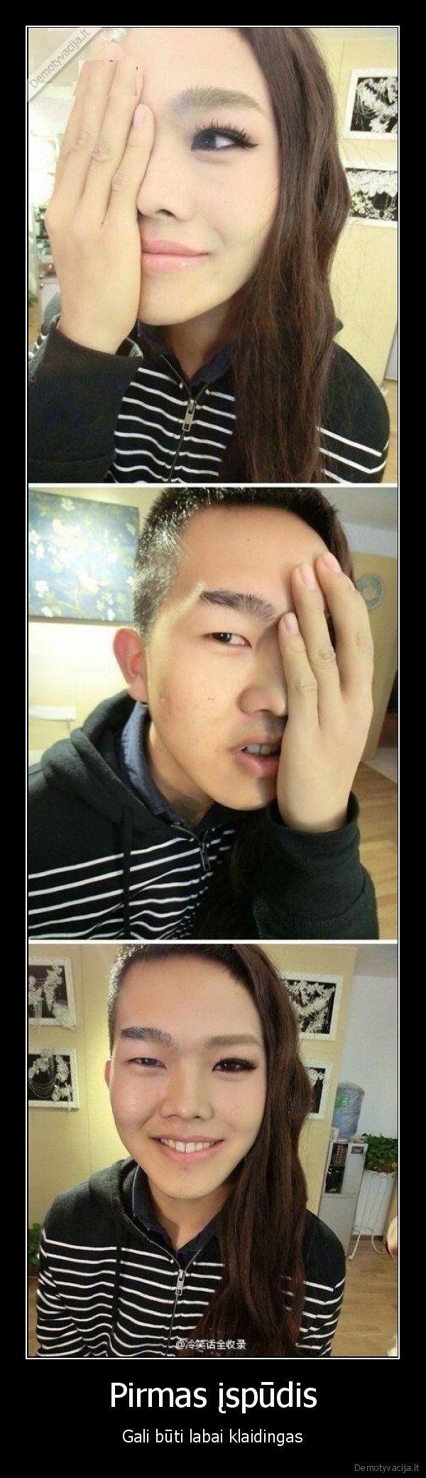 pirmas, ispudis,transvestitas,makiazas