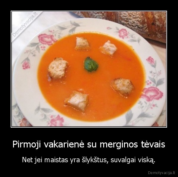 Pirmoji vakarienė su merginos tėvais