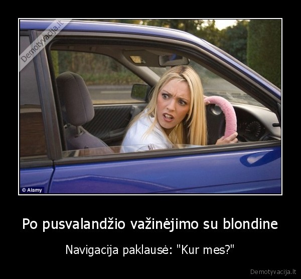 blondine, vairuoja,navigacija,gps