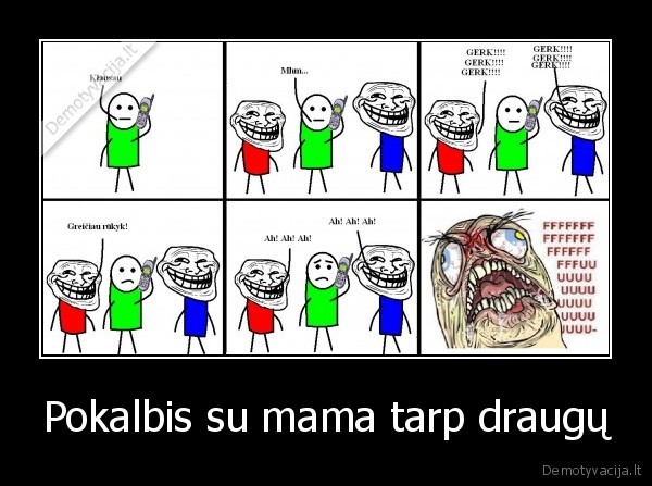 pokalbis, su, mama, tarp, draugu, troll, face