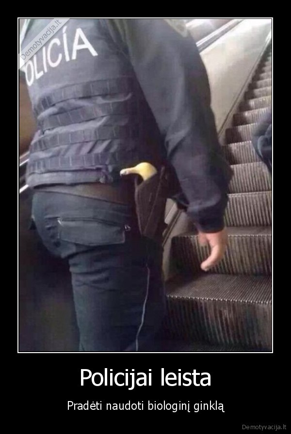 bananas,policininkas, su, bananu,biologinis, ginklas