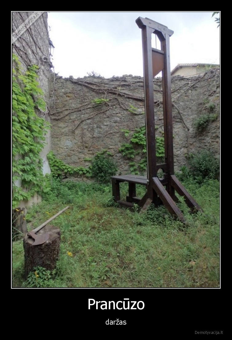 prancuzai,giliotina,darzas