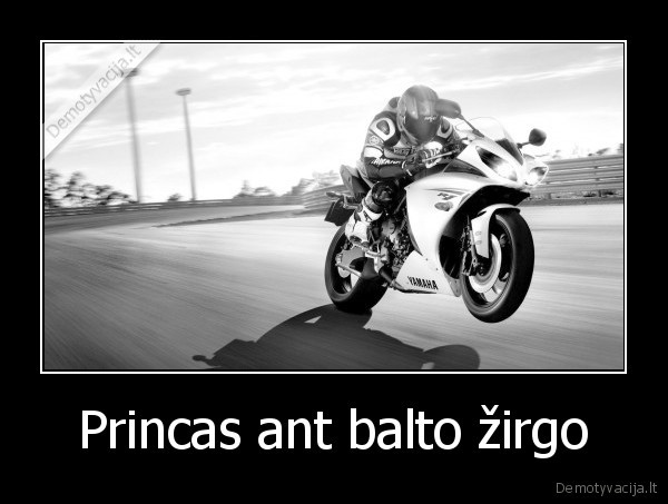 britva, motociklas, princas, zirgas