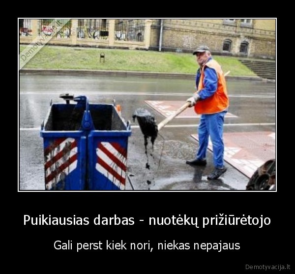 Puikiausias darbas - nuotėkų prižiūrėtojo