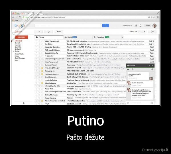 vladimiras, putinas,gmail, pastas