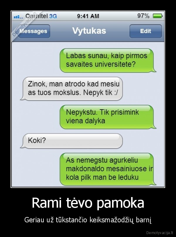 tevo, pamokslas,mcdonald,mete, universiteta