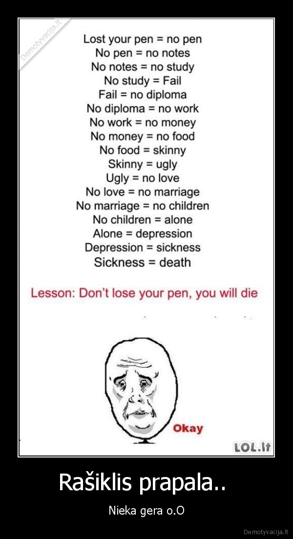 Rašiklis prapala.. 