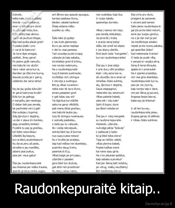 raudonkepuraite,negrazu