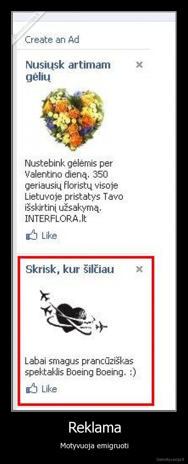 emigracija, reklama, motyvacija