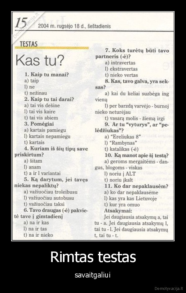 testas,savaitgalis