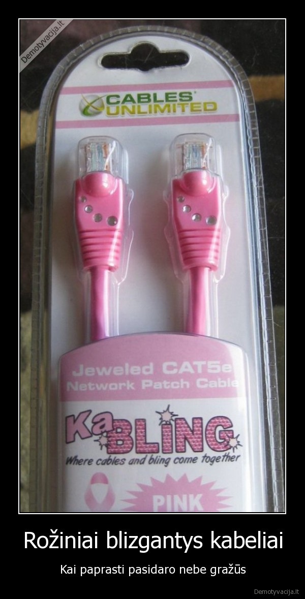 Rožiniai blizgantys kabeliai
