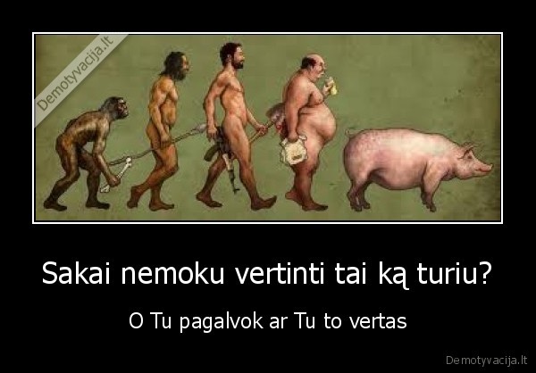 Sakai nemoku vertinti tai ką turiu?