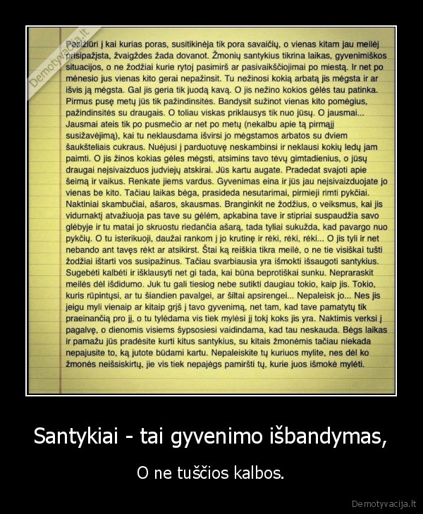 Santykiai - tai gyvenimo išbandymas,