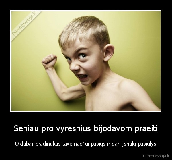 seniau,dabar,pradinukai,bijoti,vyresnis,brolis,snukis,kumstis,duoti