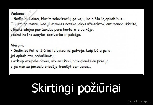 Skirtingi požiūriai