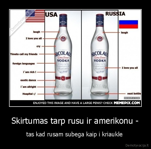 Skirtumas tarp rusu ir amerikonu -