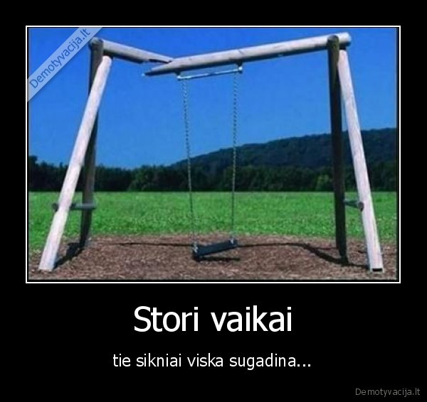 vaikai,supynes,stori