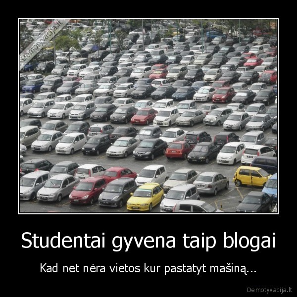 studentai,masinos,parkavimas