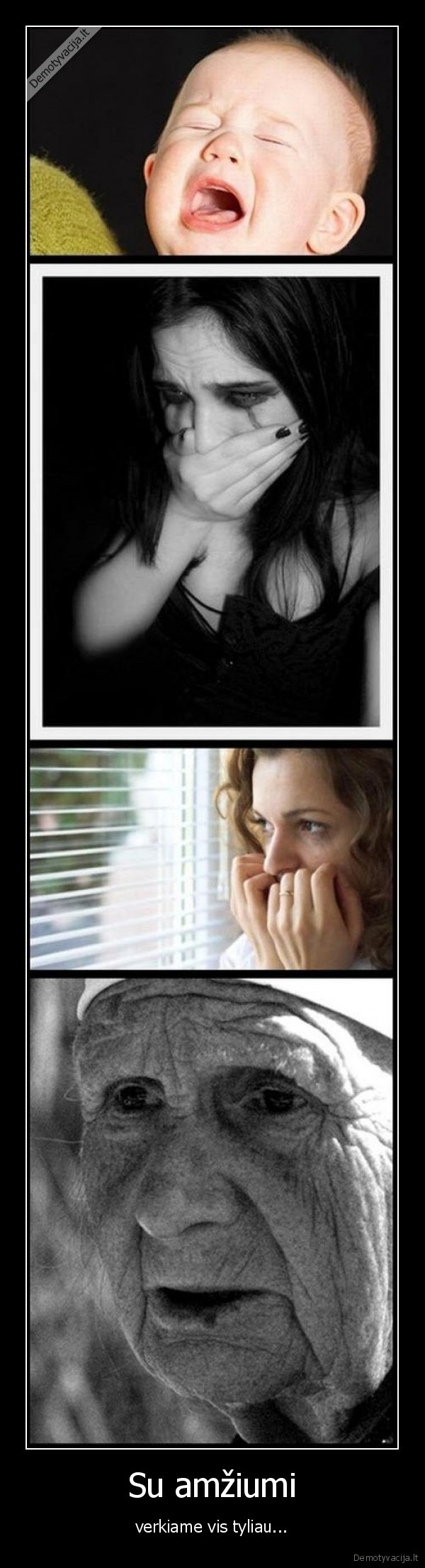 amzius,verkti,tyliai,zmones,senute,moteris,vaikas,naujagimis
