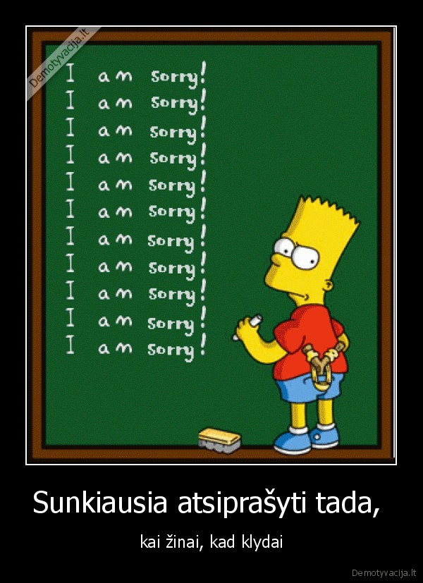 klydau, atsiprasymas