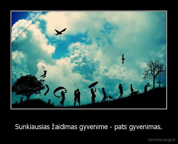 Sunkiausias žaidimas gyvenime - pats gyvenimas.