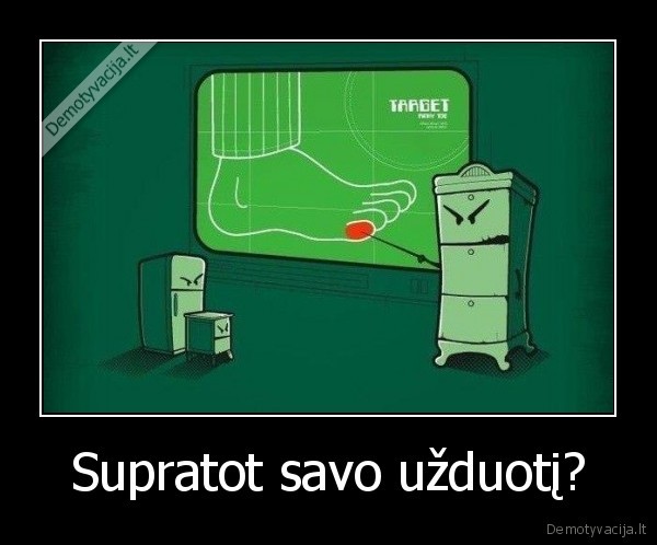 Supratot savo užduotį?