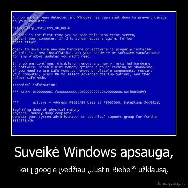 Suveikė Windows apsauga,
