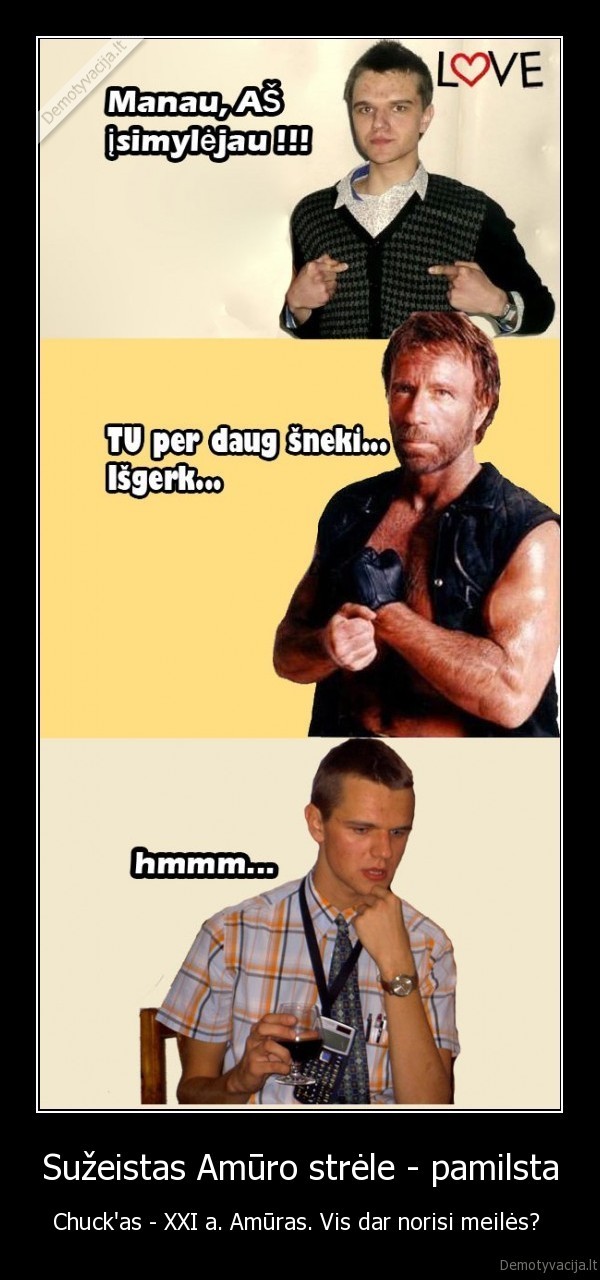 meile, amoras, chuck, norris, tu, per, daug, sneki, aistra