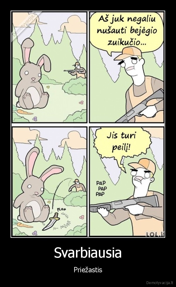 zuikis, su, peiliu,juodas, humoras